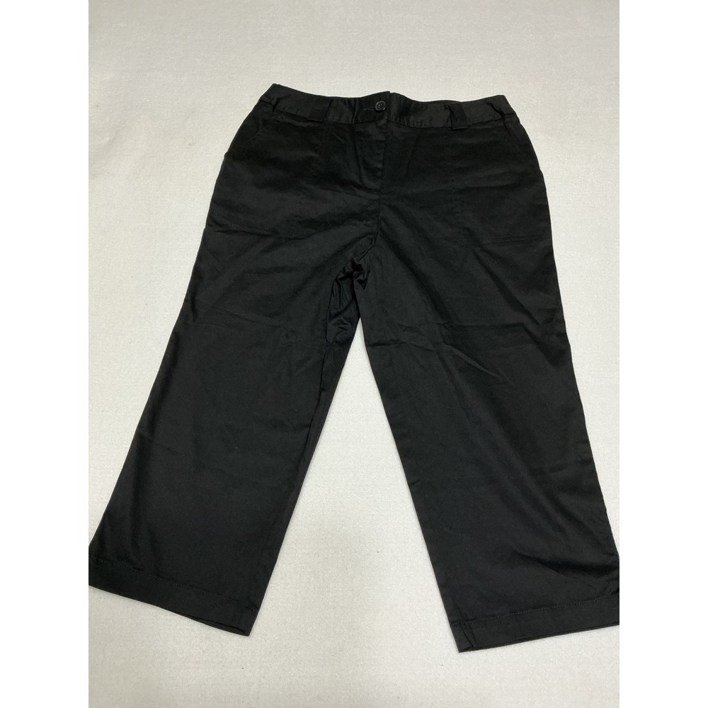 White Stag Womens Size 8 Black Capri Pants Cropped Stretch Casual Chino